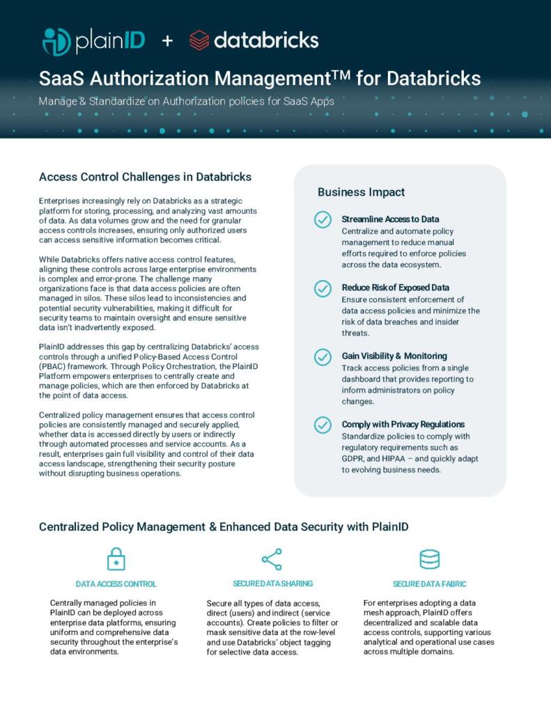 PlainID for Databricks