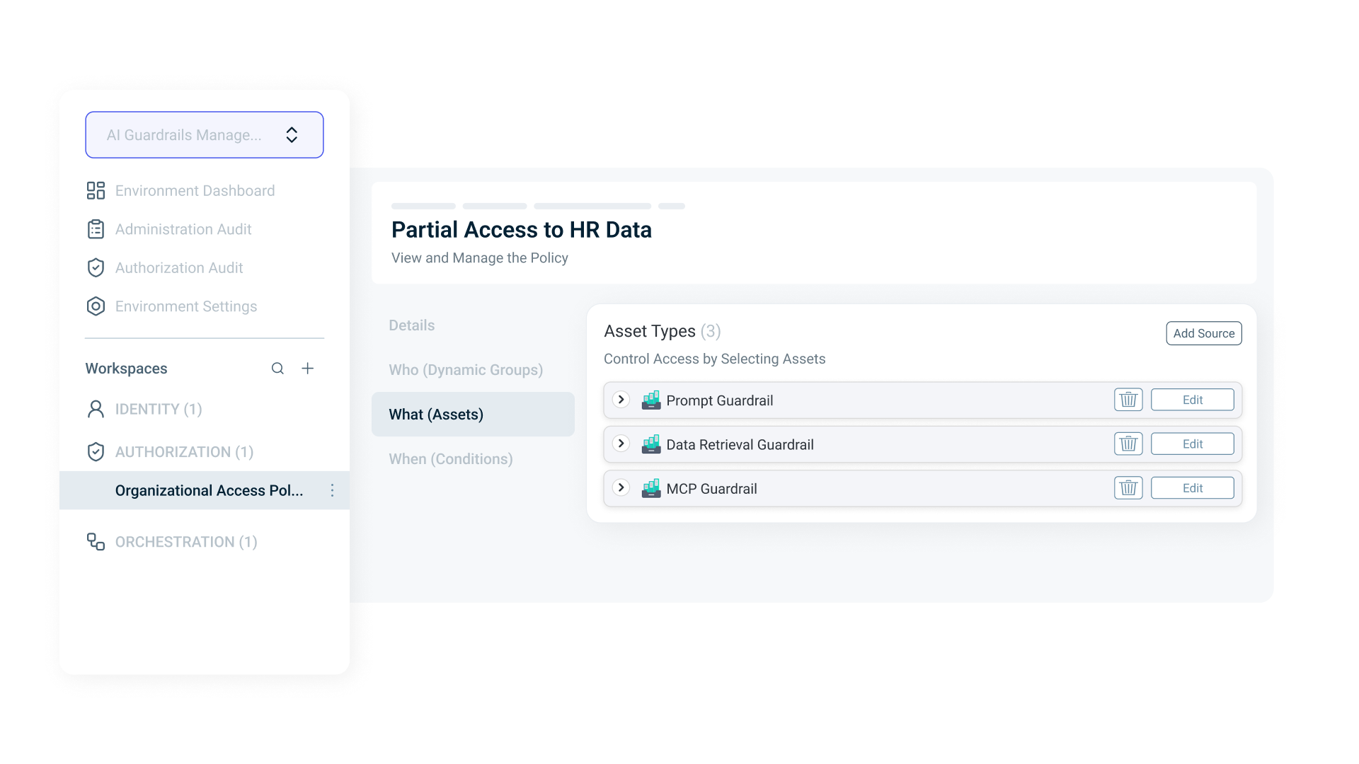Centralized control across the full AI workflow: prompt, data retrieval, tools, and response