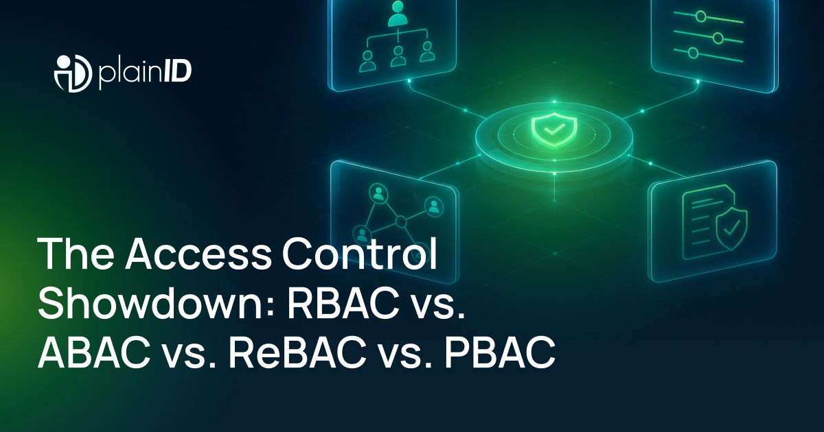 Diagram comparing RBAC, ABAC, ReBAC and PBAC access control models